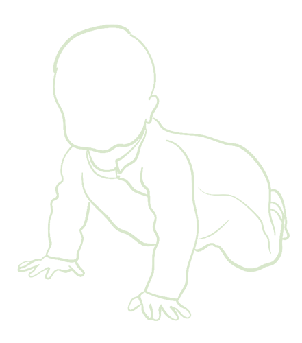 Physiotherapie für Säuglinge - Krabbelndes Baby von vorne